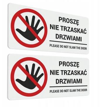 Prašome netrankyti durų - 2 lipdukai 4.5x10 cm #at09