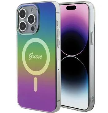Dėklas Guess IML Iridescent MagSafe   iPhone 15 Pro - Juodas