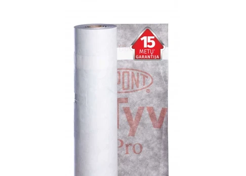 Plėvelė difuzinė TYVEK PRO+TAPE, 124g/m², 1 lipnus kraštas, 75m²