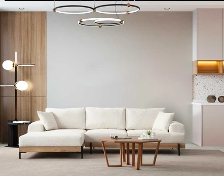 Kampinė sofa Eti Oak Left - Baltas