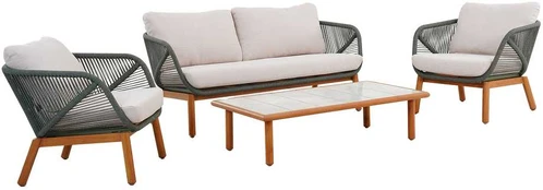 Sodo baldų komplektas TUXEDO stalas, sofa ir 2 kėdės