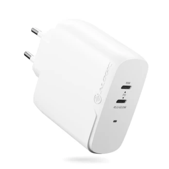 Alogic - Rapid Power 63W (45+18W) GaN Charger inc. 2 m USB-C Charging Cable