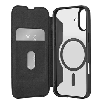 Puro BOOK MAG Booklet Case for iPhone 16, juodas - Dėklas