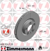 Stabdžių diskas ZIMMERMANN 600.3247.20 kaina