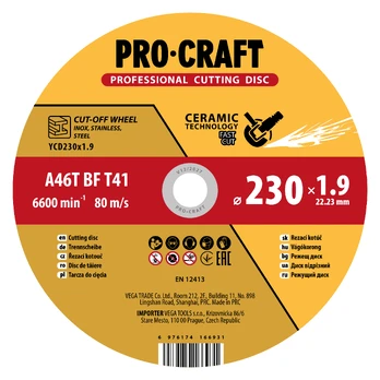 Keraminis pjovimo diskas „ProCraft YCD230x1.9"