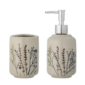 Bloomingville - Bea Soap Dispenser Set - Nature - Stoneware kaina