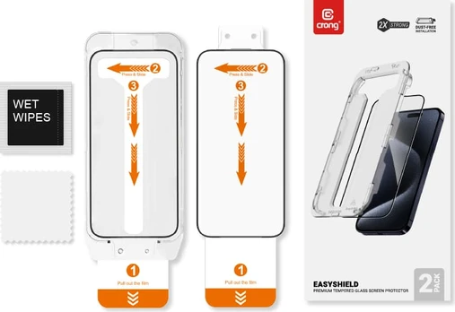 Crong Grūdintas stiklas EasyShield 2 vnt. - iPhone 15 Pro Max (2 sztuki)