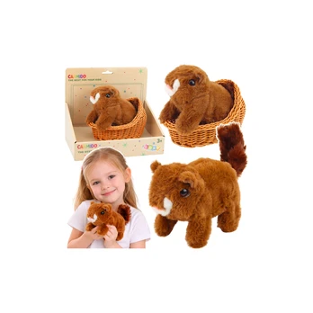 Lean Toys Plush Interactive Squirrel in a Basket Walks and Makes Sounds Brown