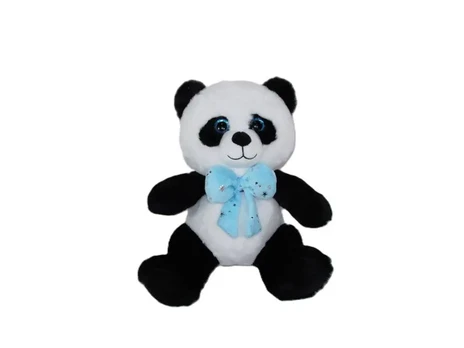 Plush toy - 3320 - PANDA with BLUE BOW - size 20 cm