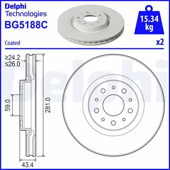 Stabdžių diskas DELPHI BG5188C