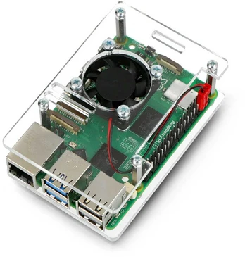 Gravlaser Dėklas Raspberry Pi 5 - atidaromas su ventiliatoriumi - skaidrus