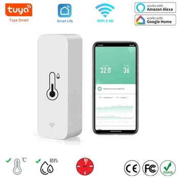 Tuya Wifi Termometro ir Drėgmės Jutiklis su Google/alexa