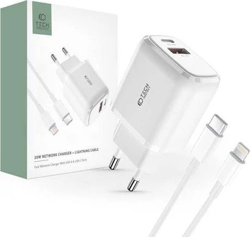 Įkroviklis Tech-Protect 1x USB-A 1x USB-C 3 A (THP1535)