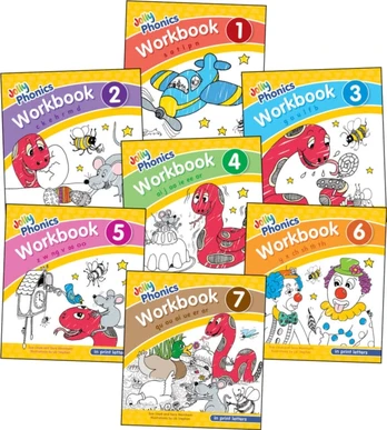 Jolly Phonics Workbooks 1-7 in Print Letters