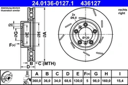 ATE 24.0136-0127.1 Brake Disc