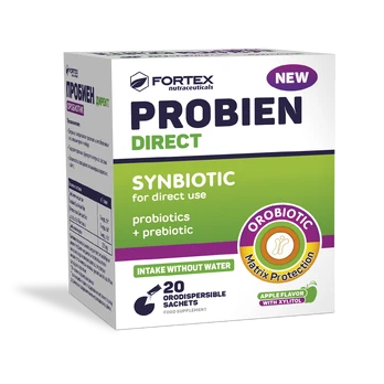 Gerosios bakterijos Probien Direct synbiotikai (probiotikai + prebiotikai), 20 pakelių