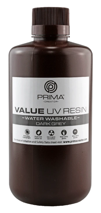 PrimaCreator Value Washable UV derva - 1000ml - tamsiai pilka