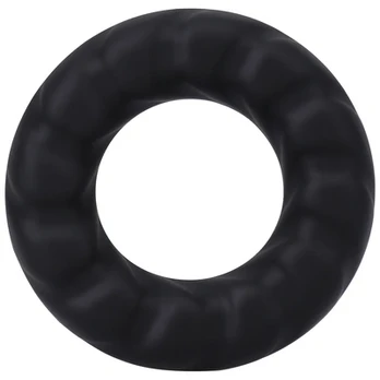 Doc Johnson Rock Solid Fat Tire Silicone Wide Ring with Tread Pattern, Juodas