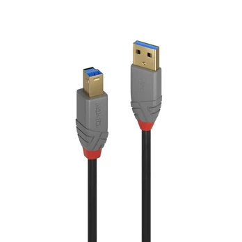 Kabelis USB Lindy USB-A - USB-B 0.5 m Pilka (36740)