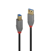 Kabelis USB Lindy USB-A - USB-B 0.5 m Pilka (36740) kaina