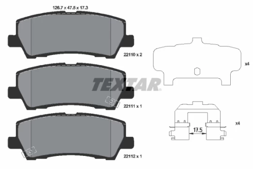 TEXTAR 2211001 Brake pad set