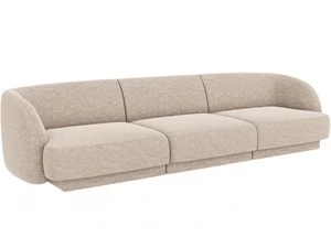Sofa Micadoni Home Miley, smėlio, 259 x 85 cm x 74 cm
