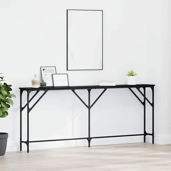 Konsolinis stalas juoda ąžuolo 180 x 23 x 75 cm