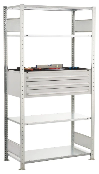 Metalinė lentyna Schulte Multiplus 2000 mm x1000 mm su stalčiais
