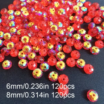 Stiklo karoliukai, 6mm/0.236in 120pcs