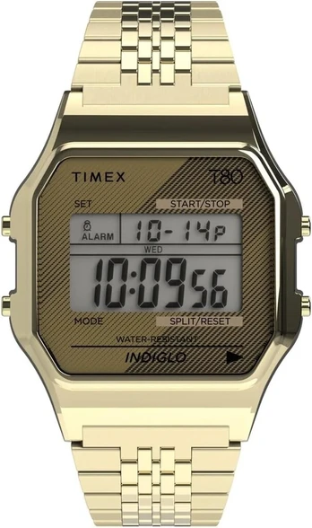 Timex T80 34mm laikrodis su auksine apyranke