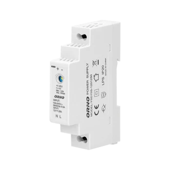 Orno DIN bėgio maitinimo šaltinis 12VDC, 1.25A, 15W, plotis 1 modulis
