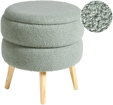 Beliani Suoliukas su daiktadėže OKATON Boucle žalias