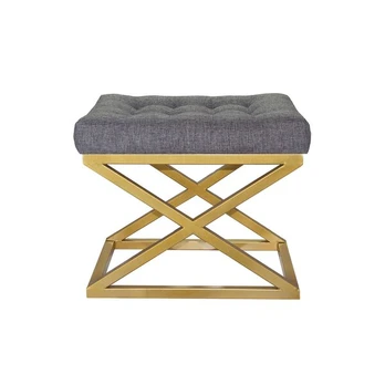 Pouffe Capraz - Gold, Grey