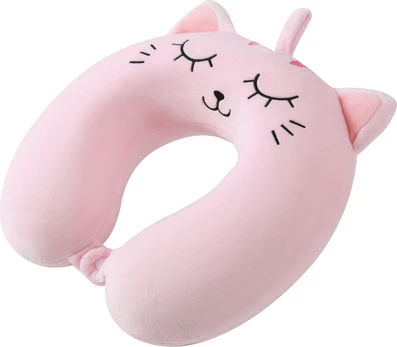 Itotal - Neck Pillow - Pink Cat - 33 × 30 × 10 cm