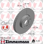 Stabdžių diskas ZIMMERMANN 150.3447.20 kaina