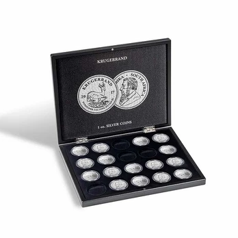 Dėžutė Pietų Afrikos 1 oz Krugerrand sidabrinėms monetoms