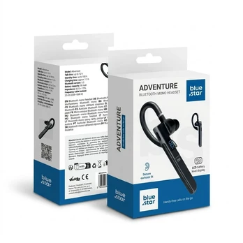 Belaidės mono ausinės Blue Star Adventure juodas