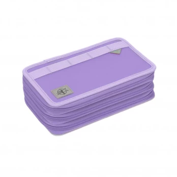 LASSIG trijų skyrių penalas su priedais Unique, Violet/Lavender