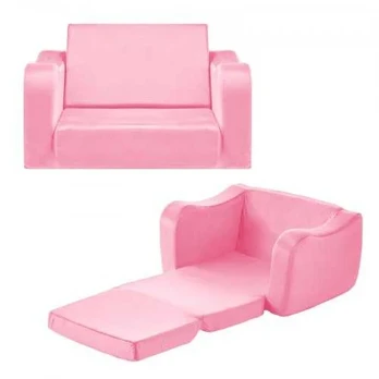 Sulankstoma vaikiška sofa 2-in-1, rožinė