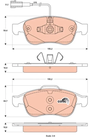 TRW GDB1873 Brake pad set