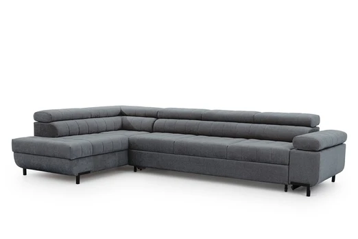 Kampinė sofa Tyrion Maxi, 203x340x98 cm, pilka