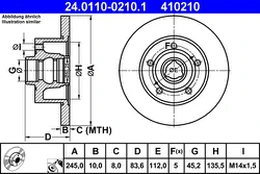 ATE 24.0110-0210.1 Brake Disc kaina
