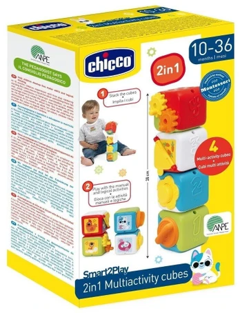 Kaladėlės Chicco 2in1 Multiactivity, įvairių spalvų, 4 vnt.