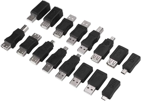 Kste 16 vnt. Multi Usb 2.0 adapterio keitiklis Usb Male į Female Micro Usb