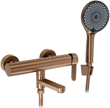 Vonios maišytuvas su dušo komplektu REA Arcos, Brushed Copper