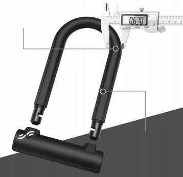 Dviračio U-lock spyna su troseliu, juoda