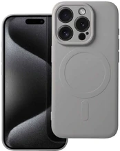 Dėklas Oem Silicone Mag Cover case compatible with MagSafe for IPHONE 15 PRO titanium pilkas kaina