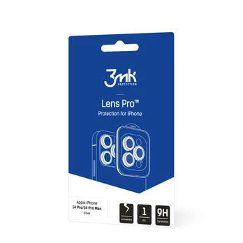 3MK iPhone 14 Pro/ 14 Pro Max – objektyvo apsauga Pro sidabrinė