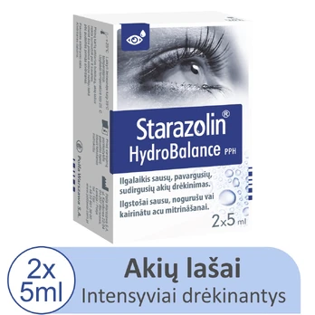 STARAZOLIN akių lašai HYDROBALANCE, 5 ml, 2 vnt.