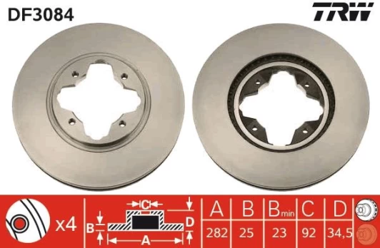 TRW DF3084 Brake Disc